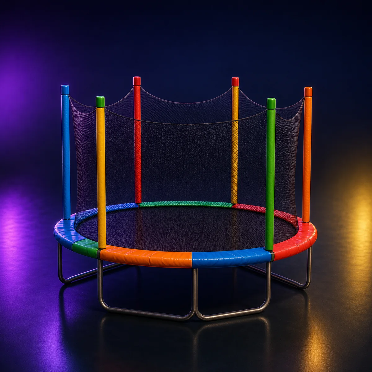 Cama elástica em renderização 3D